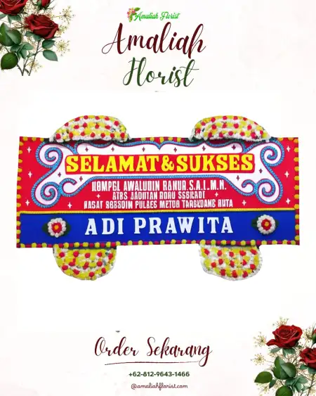 Papan Bunga Ucapan Selamat Leces
